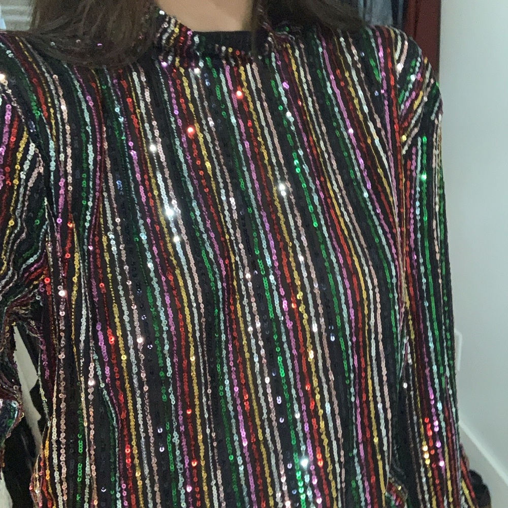 Free people sequin turtle neck top